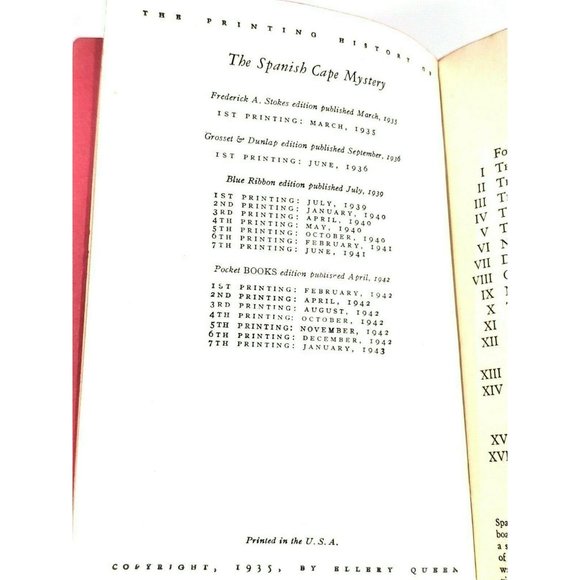 ELLERY QUEEN Pocket Book Spanish Cape Mystery Calendar of Crime Thriller Stories - Picture 12 of 12